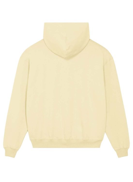 sudadera unisex butter cream, bordado en el pecho en nombre de blckshep y en la manga lleva bordado class25, 400 gramos, felpa no perchada, 100x100 algodon organico, dry handfeel, oversized